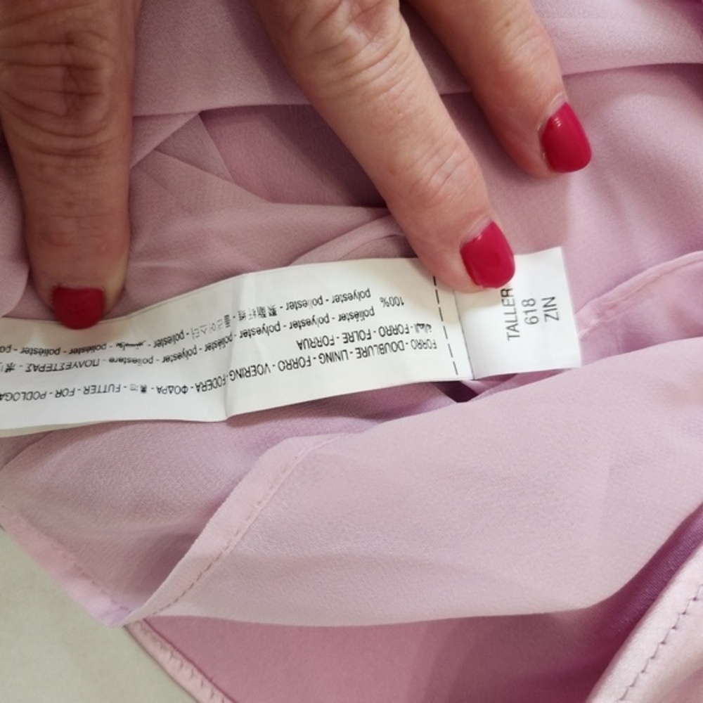 Zara Dress Womens Size Small Light Pink‎ Shirt Satin Collared Wrap Elegant Dress - Picture 4 of 14